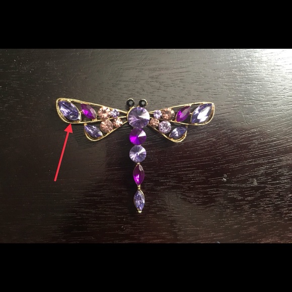 Multi Color Austrian Crystals Fairy Dragonfly Brooch Pin Pendant - Reduced - Picture 13 of 13